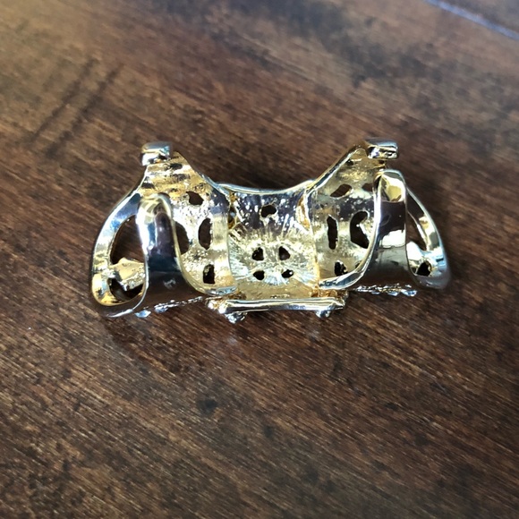 Gold-tone Full Finger 2-Band Ring -Adjustable - Picture 3 of 4